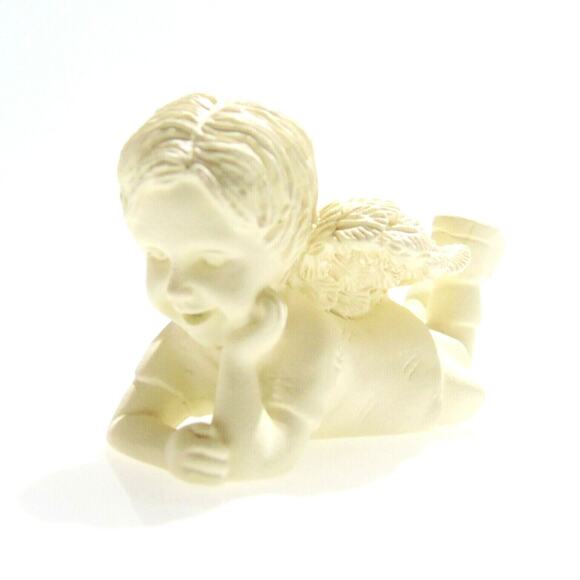 NEW Miniature ANGELSTAR FIGURINE 'Now What" Mountain Angel Boy Laying Down 2.25" - Picture 3 of 6